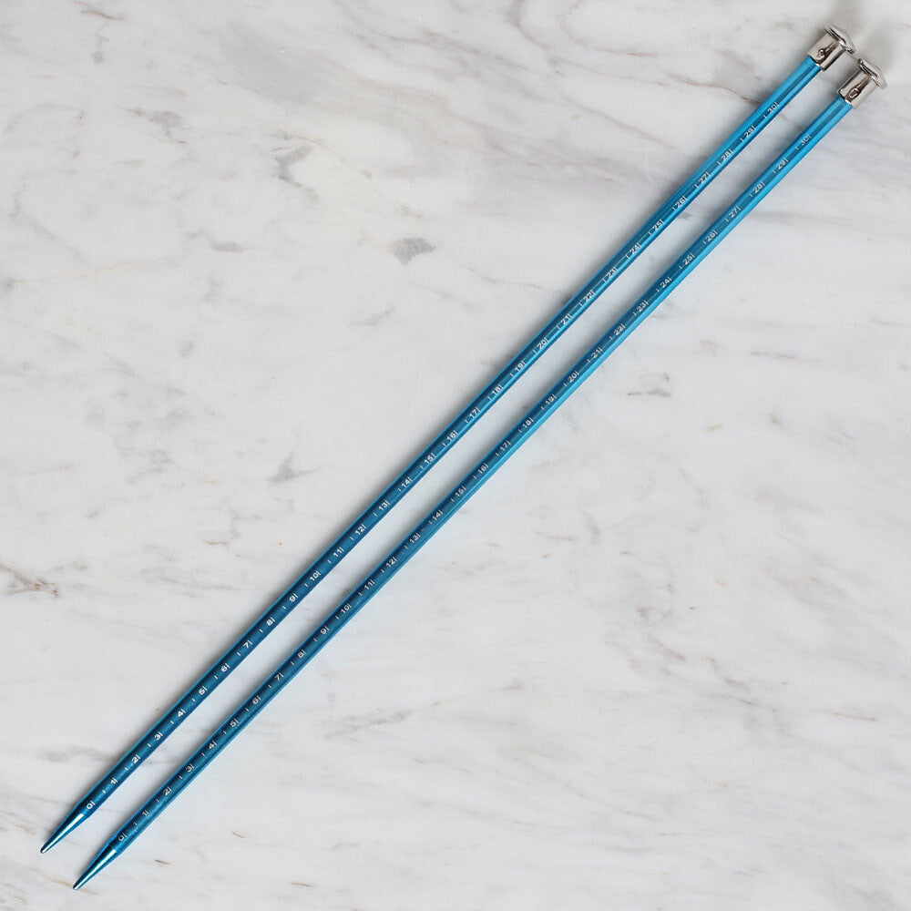 Yabalı 6mm 35 cm Knitting Needle with Measure, Blue - YBL-347