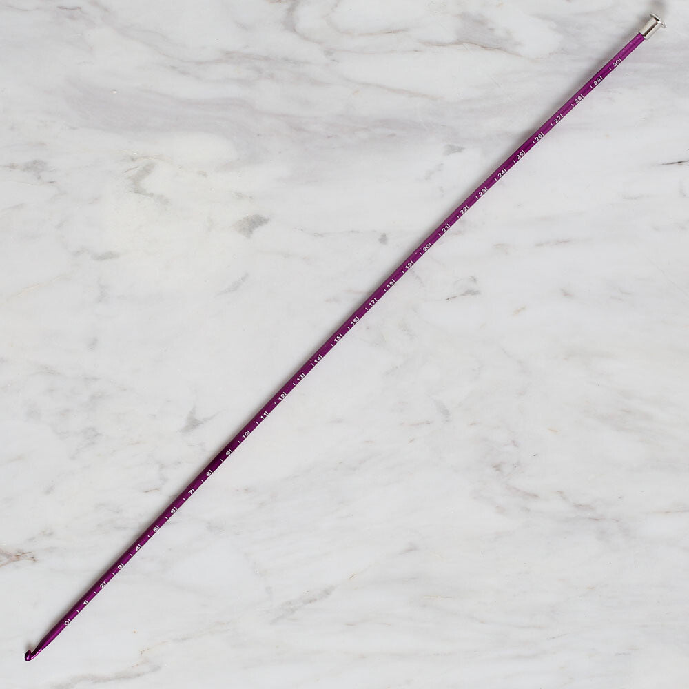 Yabalı 3.5mm 35 cm Crochet Hook with Measure, Purple - YBL-348