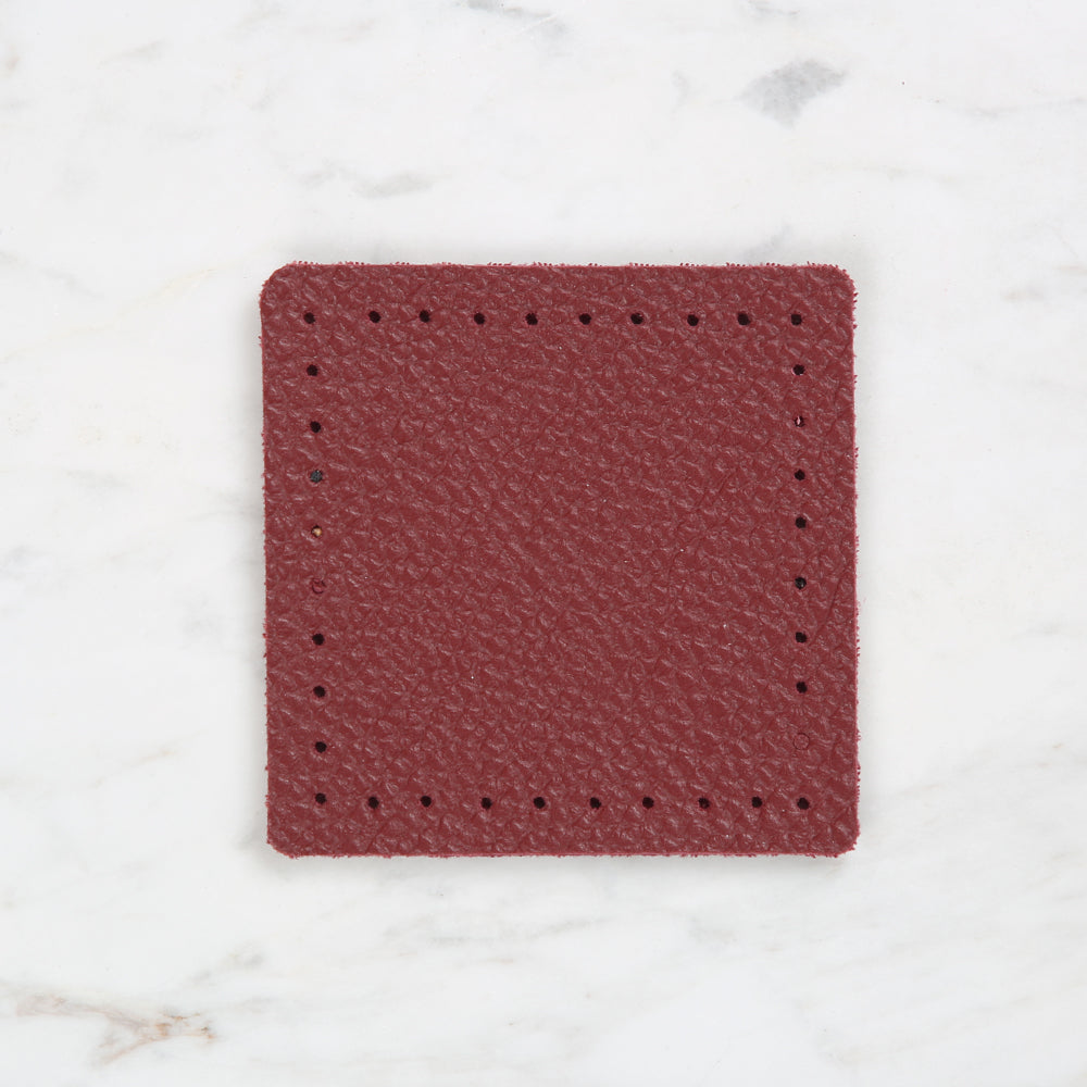 Knitme Square Leather 8x8 cm Claret Red BA-0051