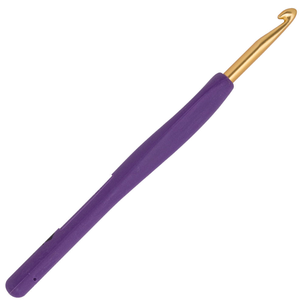 Kartopu 5 mm Gold Crochet Hook with Soft Handle, Purple