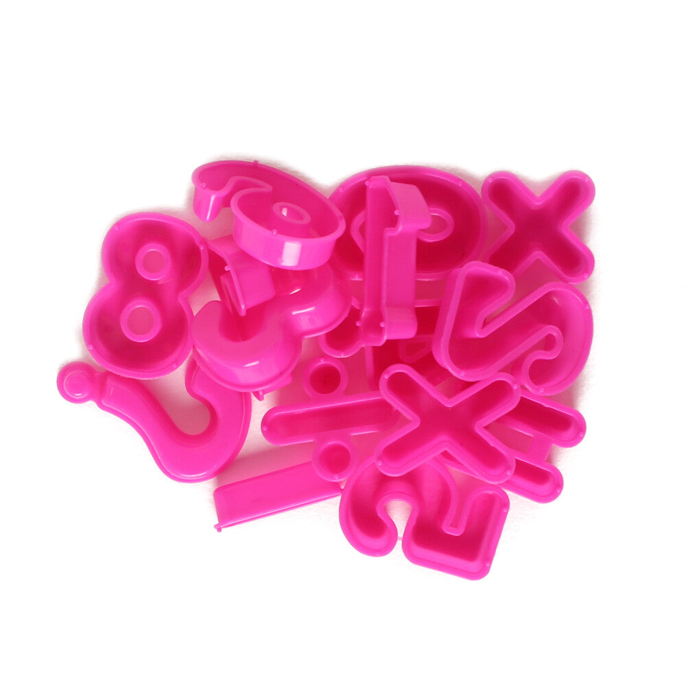 Lino 15 Pcs Kinetic Sand Mold Letter Figures Set, Fuchsia - LN-006