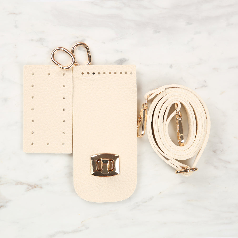 Knitted Base, Clip Phone Set 6.5x14 cm Cream BA-0058