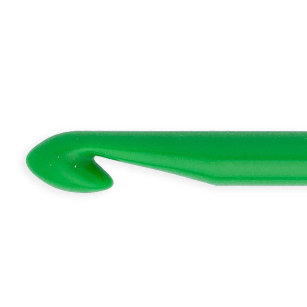 Pony Colour 4 mm 15 cm Plastic Crochet Hook, Green- 44359