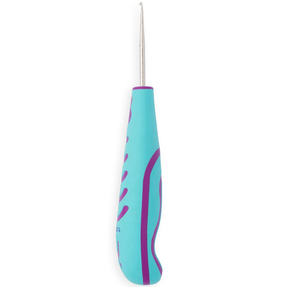 Pony No.8 1.25 mm 13 cm Metal Lace Crochet Hook with Soft Ergonomic Handle - 59604