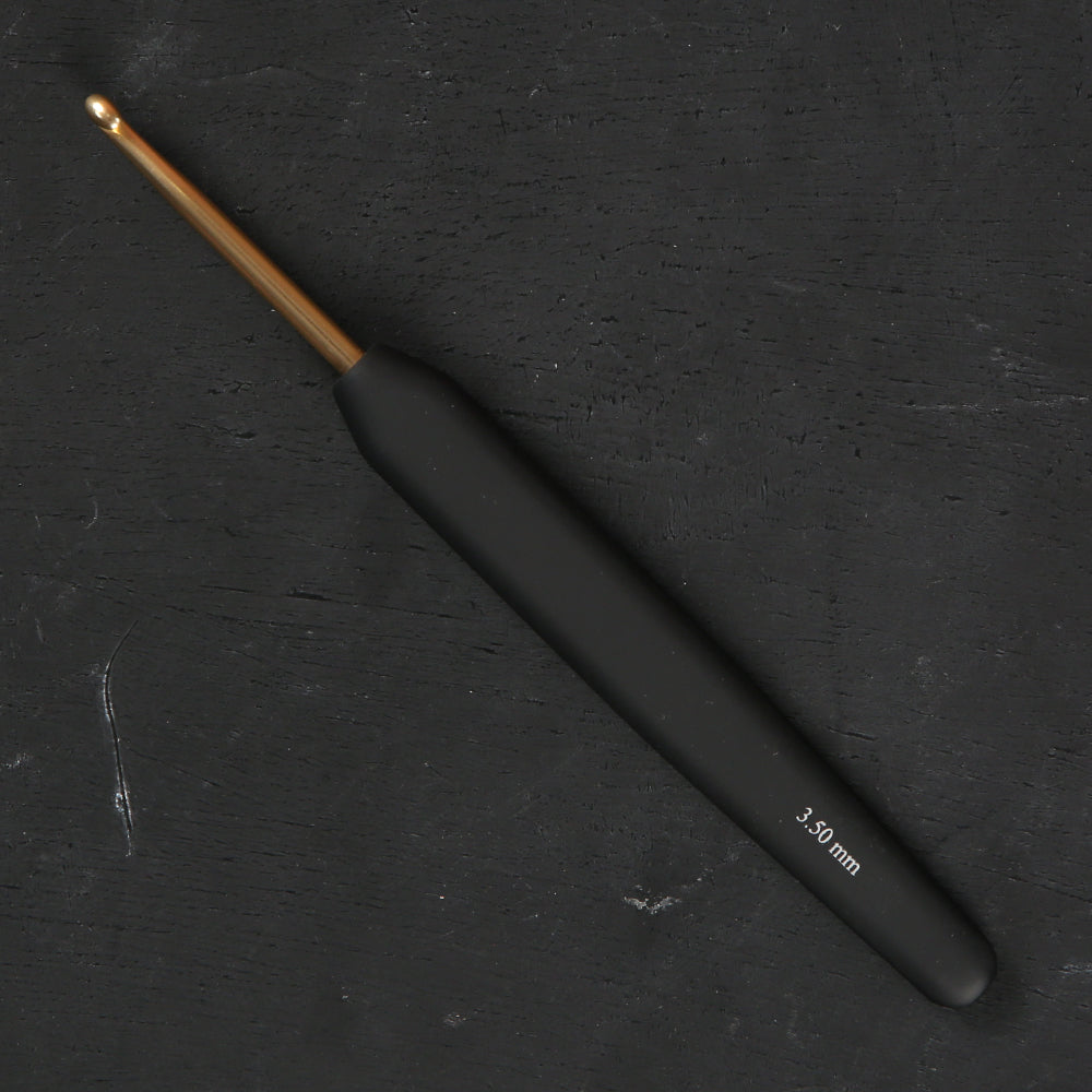 KnitPro Aluminum Gold 3.5mm Crochet Hook, Black - 30804