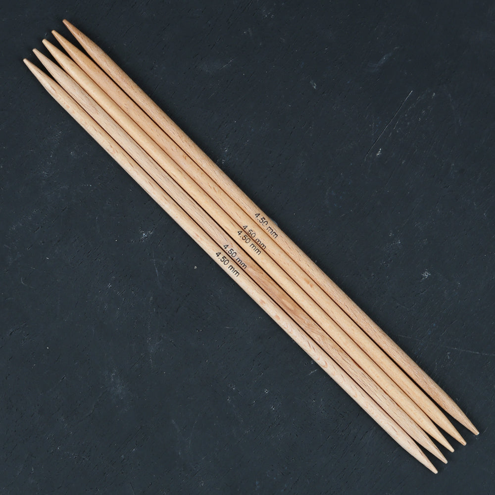 KnitPro Basix Birch 4.5mm 20cm Double Pointed Needles - 35118