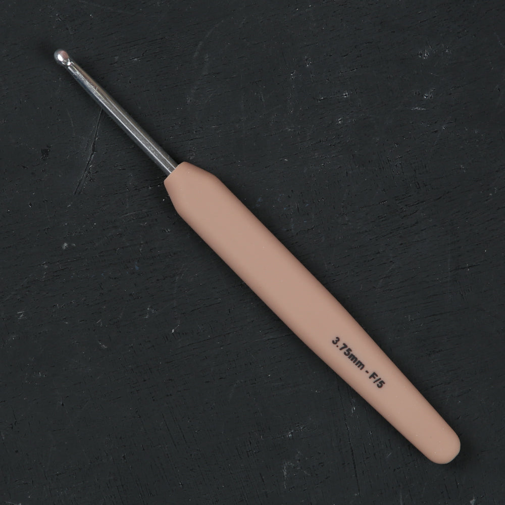 KnitPro Waves 3.75mm Brown Soft Handle Crochet Hook - 30908