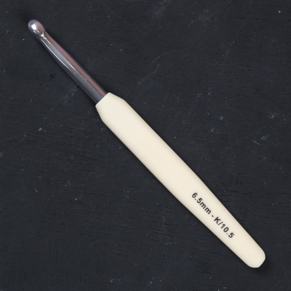 KnitPro Waves 6.5mm Cream Soft Handle Crochet Hook - 30914