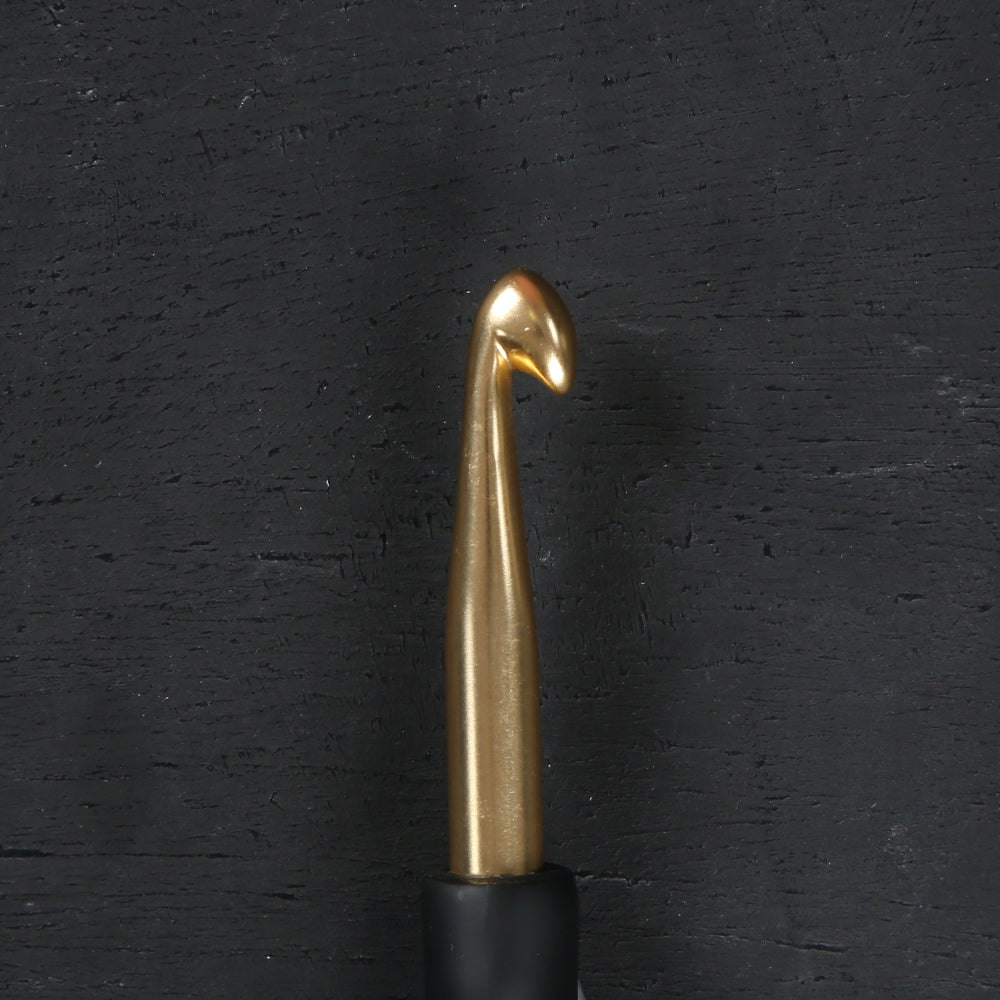 KnitPro Aluminum Gold 7mm Crochet Hook, Black - 30882