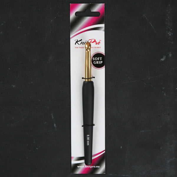 KnitPro Aluminum Gold 8mm Crochet Hook, Black - 30883