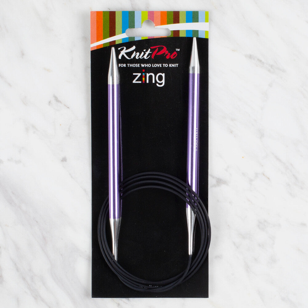 KnitPro Zing 7mm 120 cm Circular Knitting Needle, Amethyst - 47195