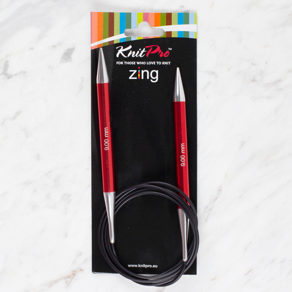 KnitPro Zing 9mm 120 cm Circular Knitting Needle, Garnet - 47197