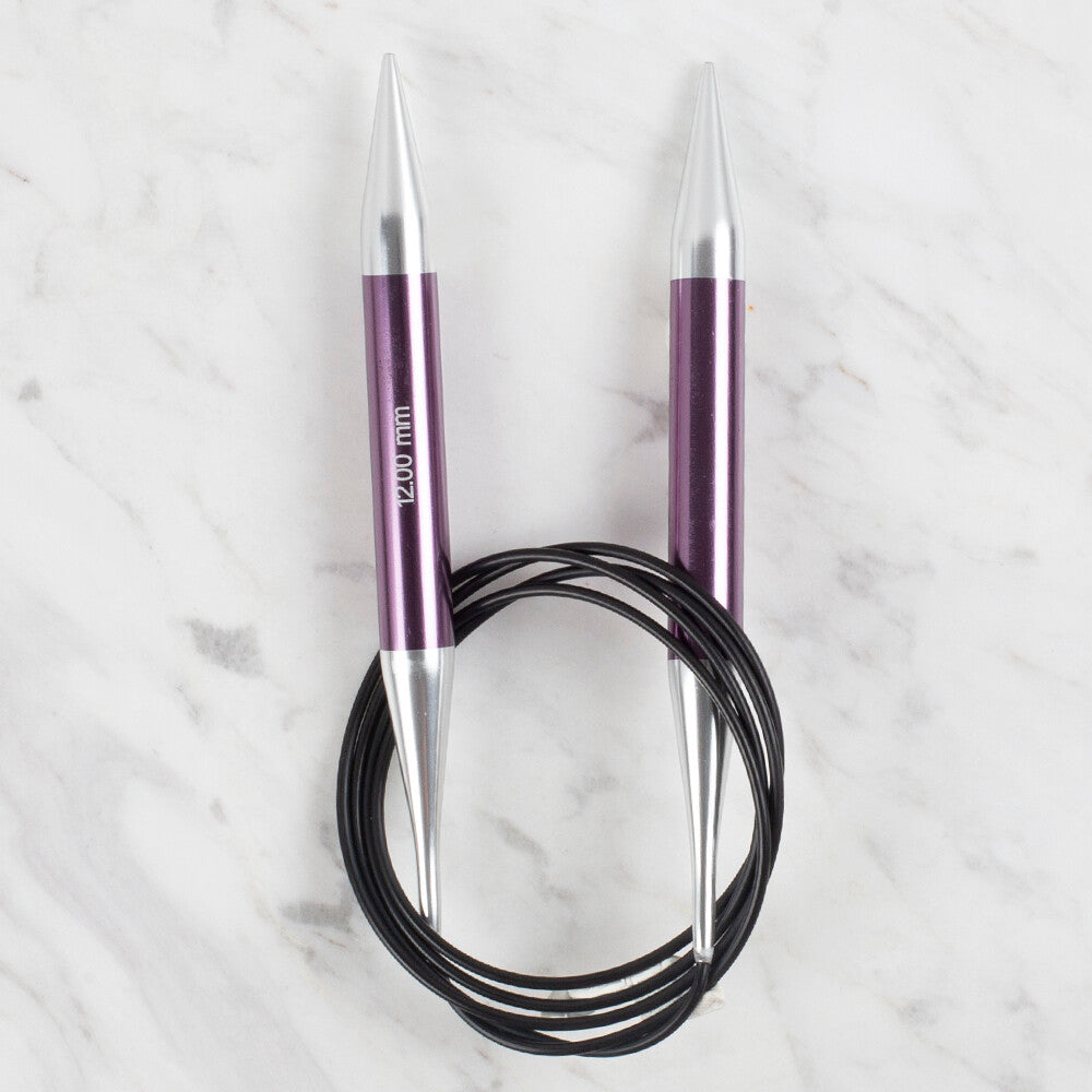 KnitPro Zing 12mm 120 cm Circular Knitting Needle, Purple Velvet - 47199