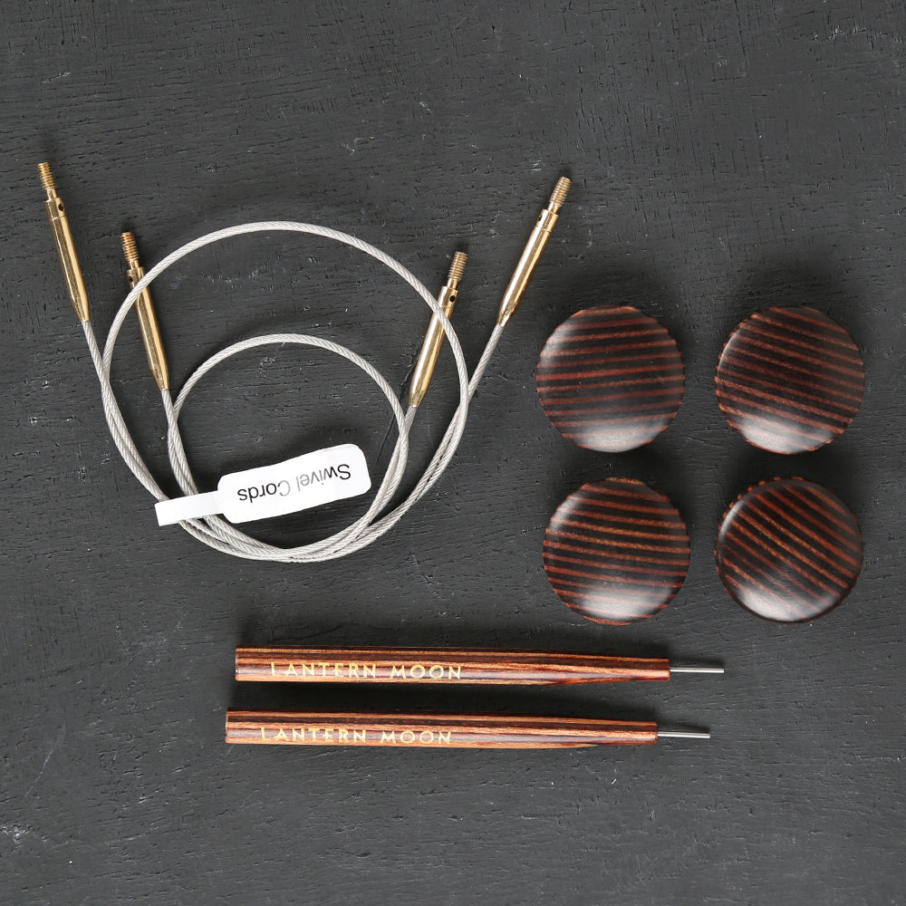 Lanternmoon Ebony Wood Interchangeable Set of 5 Needles - Grace - 350314