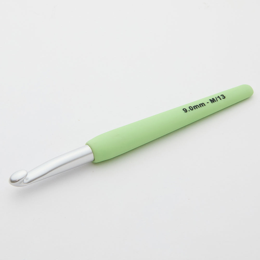 KnitPro Waves 9 mm Green Soft Handle Wool Crochet Hook - 30947