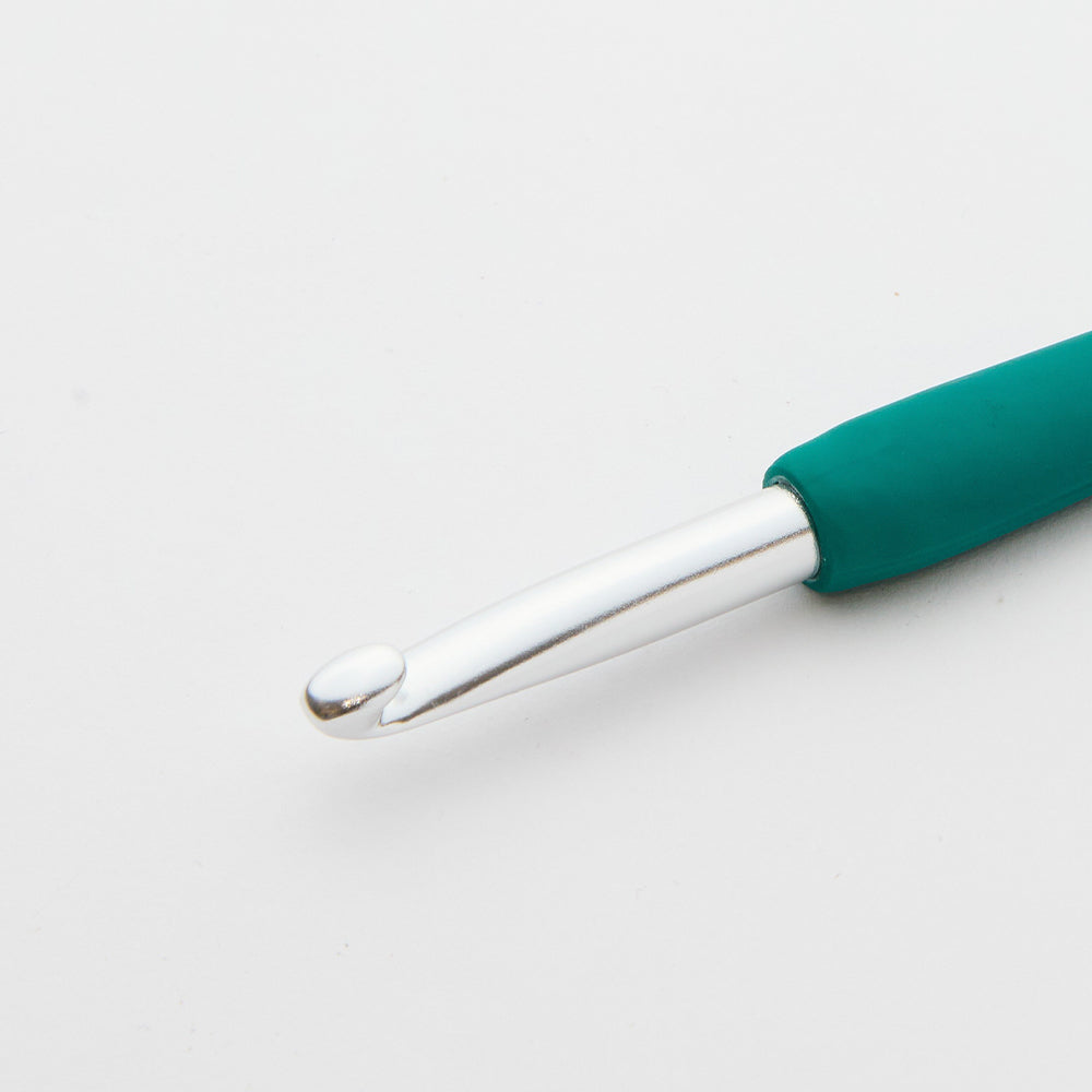 KnitPro Waves 8 mm Green Soft Handle Wool Crochet Hook - 30946
