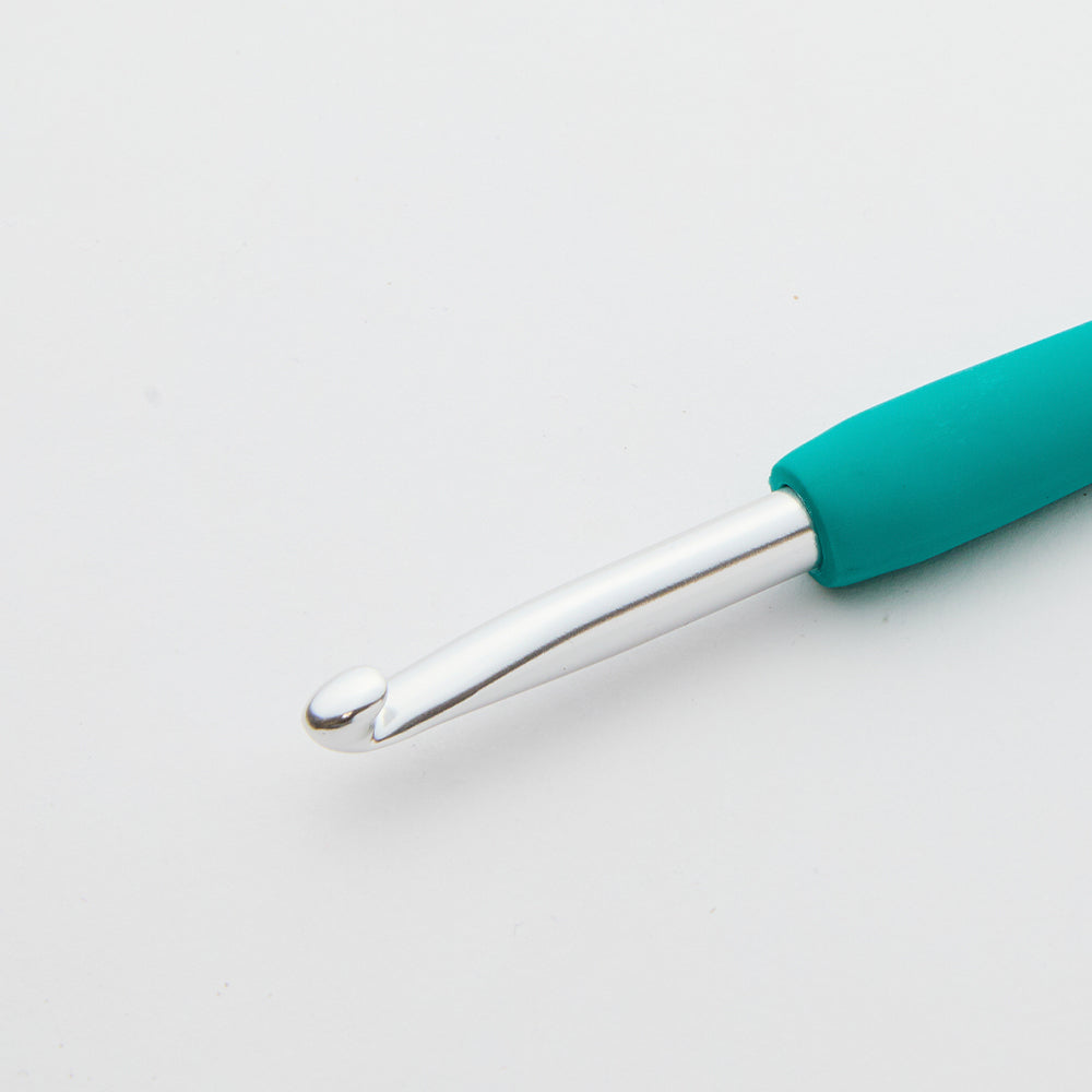 KnitPro Waves 7 mm Green Soft Handle Wool Crochet Hook - 30945