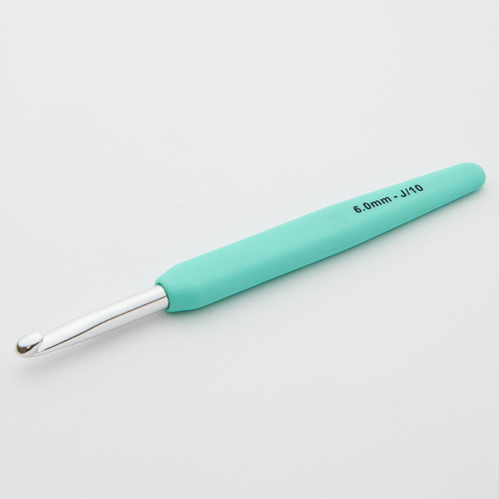 KnitPro Waves 6 mm Green Soft Handle Wool Crochet Hook - 30943