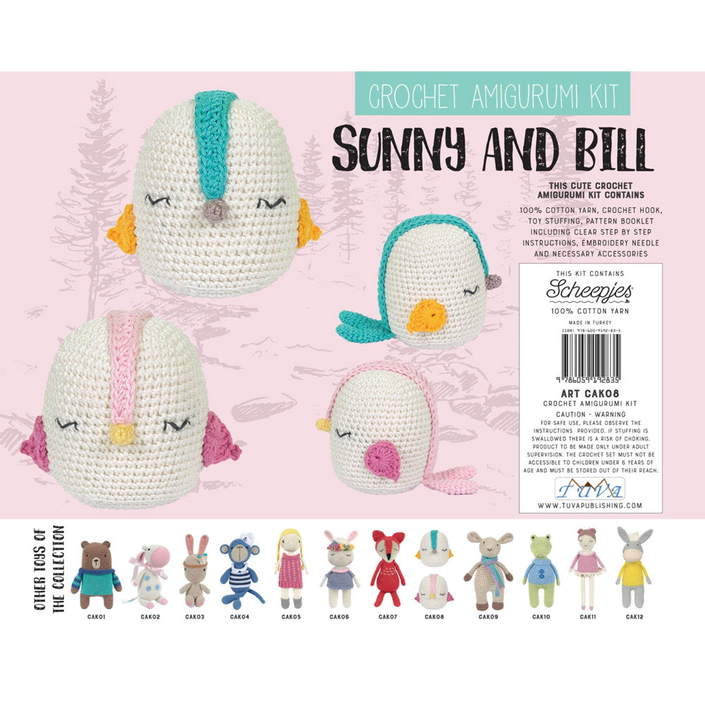 Tuva Crochet Amigurumi Kit, Sunny and Bill - CAK08