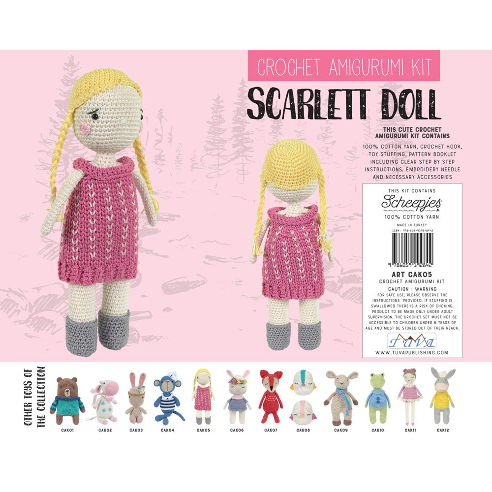 Tuva Crochet Amigurumi Kit, Scarlet doll - CAK05