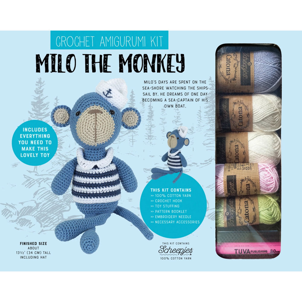 Tuva Crochet Amigurumi Kit, Milo the monkey - CAK04