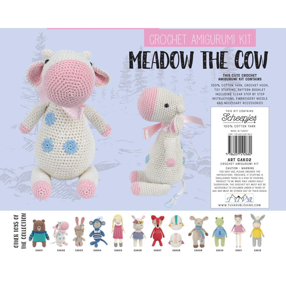 Tuva Crochet Amigurumi Kit, Meadow the Cow - CAK02