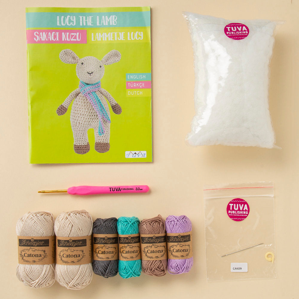 Tuva Crochet Amigurumi Kit, Lucy the Lamb - CAK09