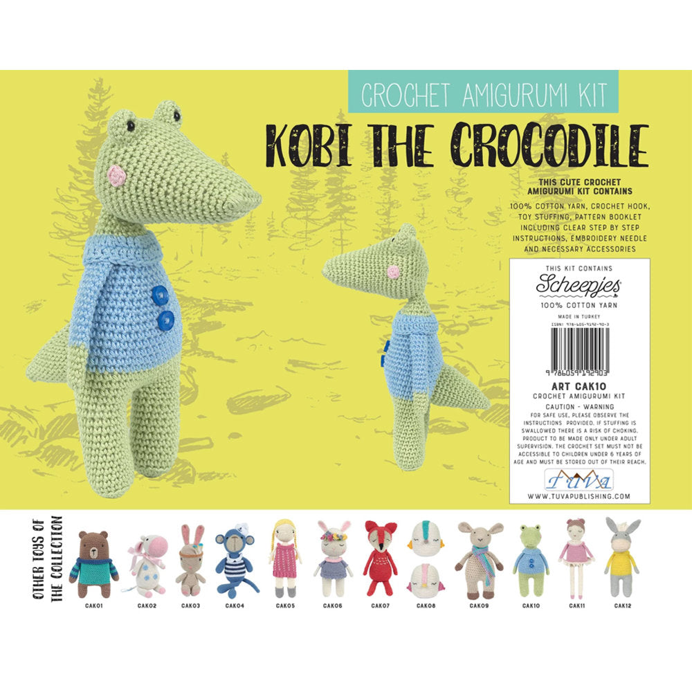 Tuva Crochet Amigurumi Kit, Kobi the Crocodile - CAK10