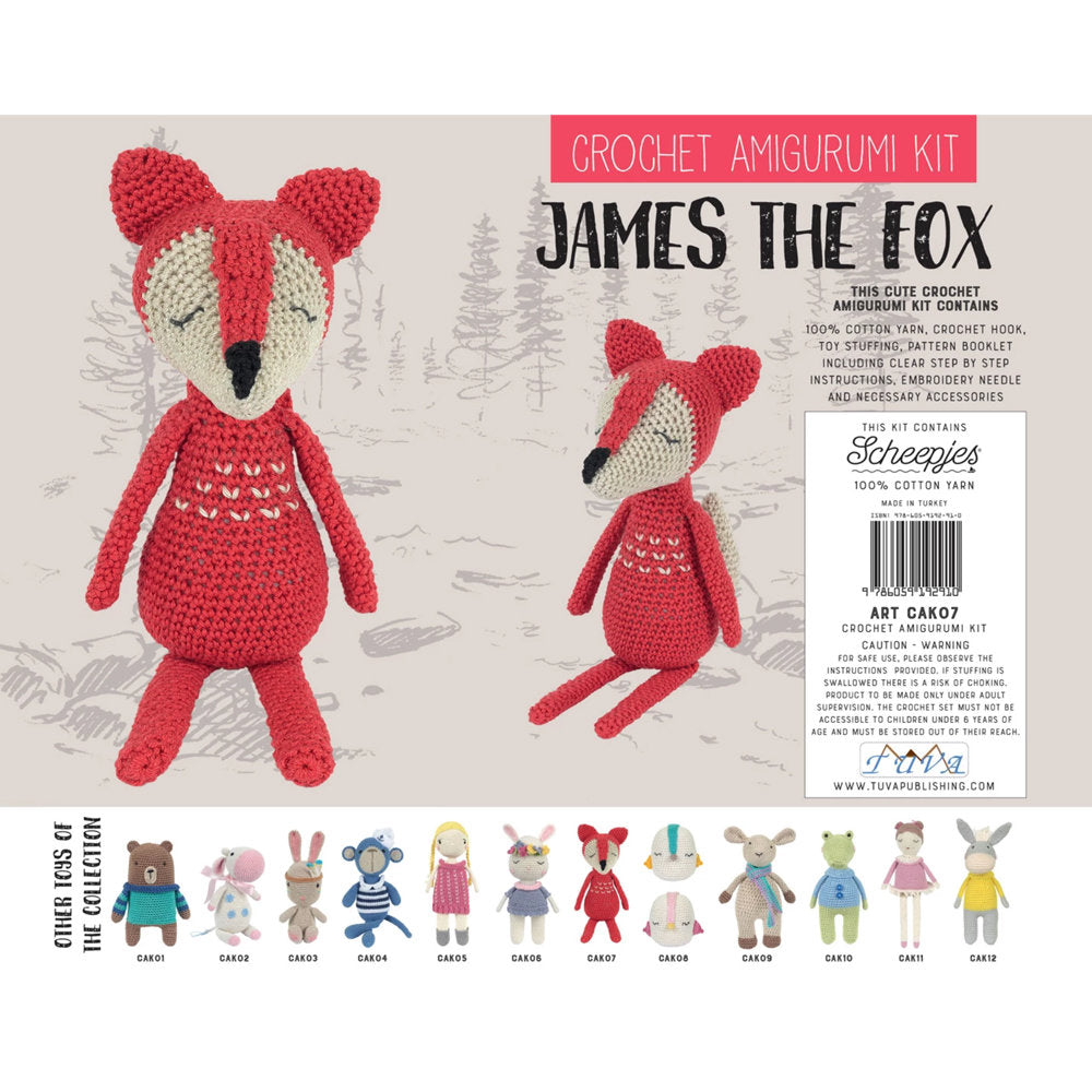Tuva Crochet Amigurumi Kit, James the fox - CAK07
