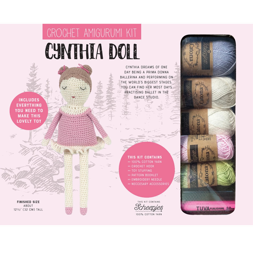 Tuva Crochet Amigurumi Kit, Cynthia Doll - CAK11
