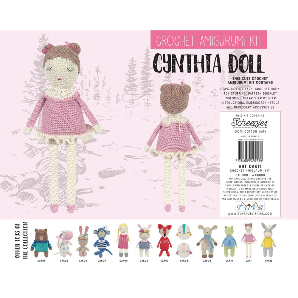 Tuva Crochet Amigurumi Kit, Cynthia Doll - CAK11