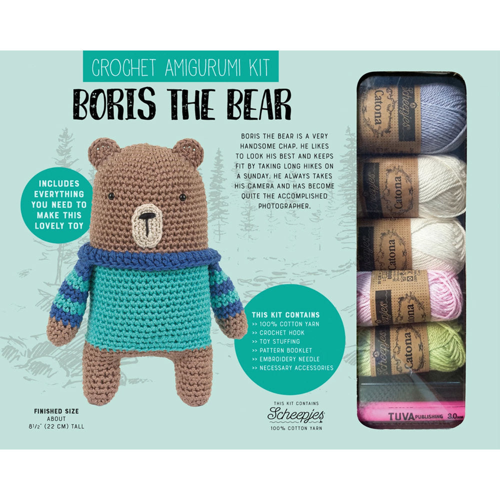 Tuva Crochet Amigurumi Kit, Boris the Bear - CAK01
