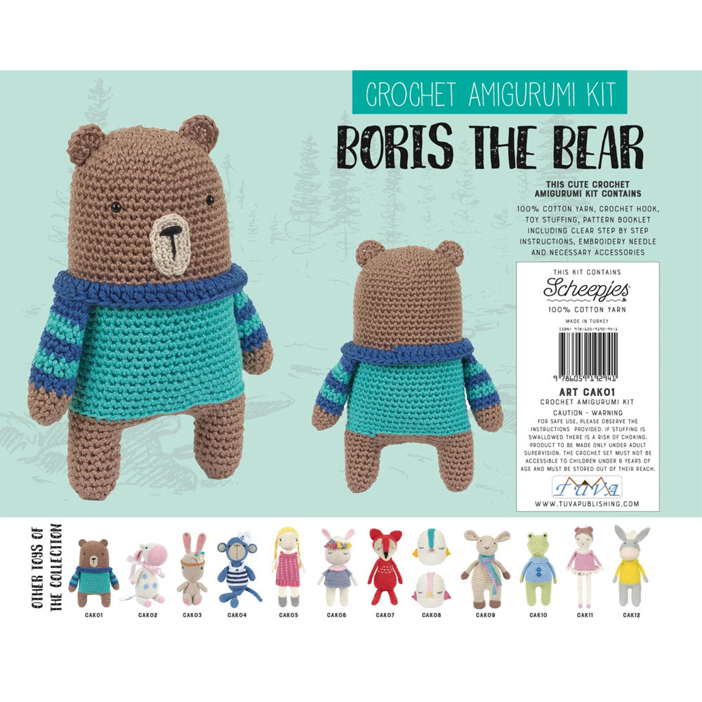 Tuva Crochet Amigurumi Kit, Boris the Bear - CAK01