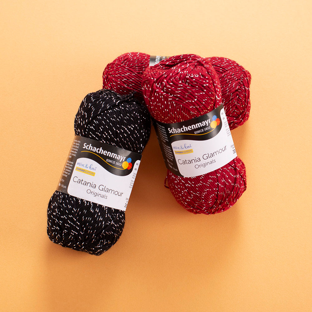 Schachenmayr Catania Glamour 50g Sparkly Yarn, Red - 00132