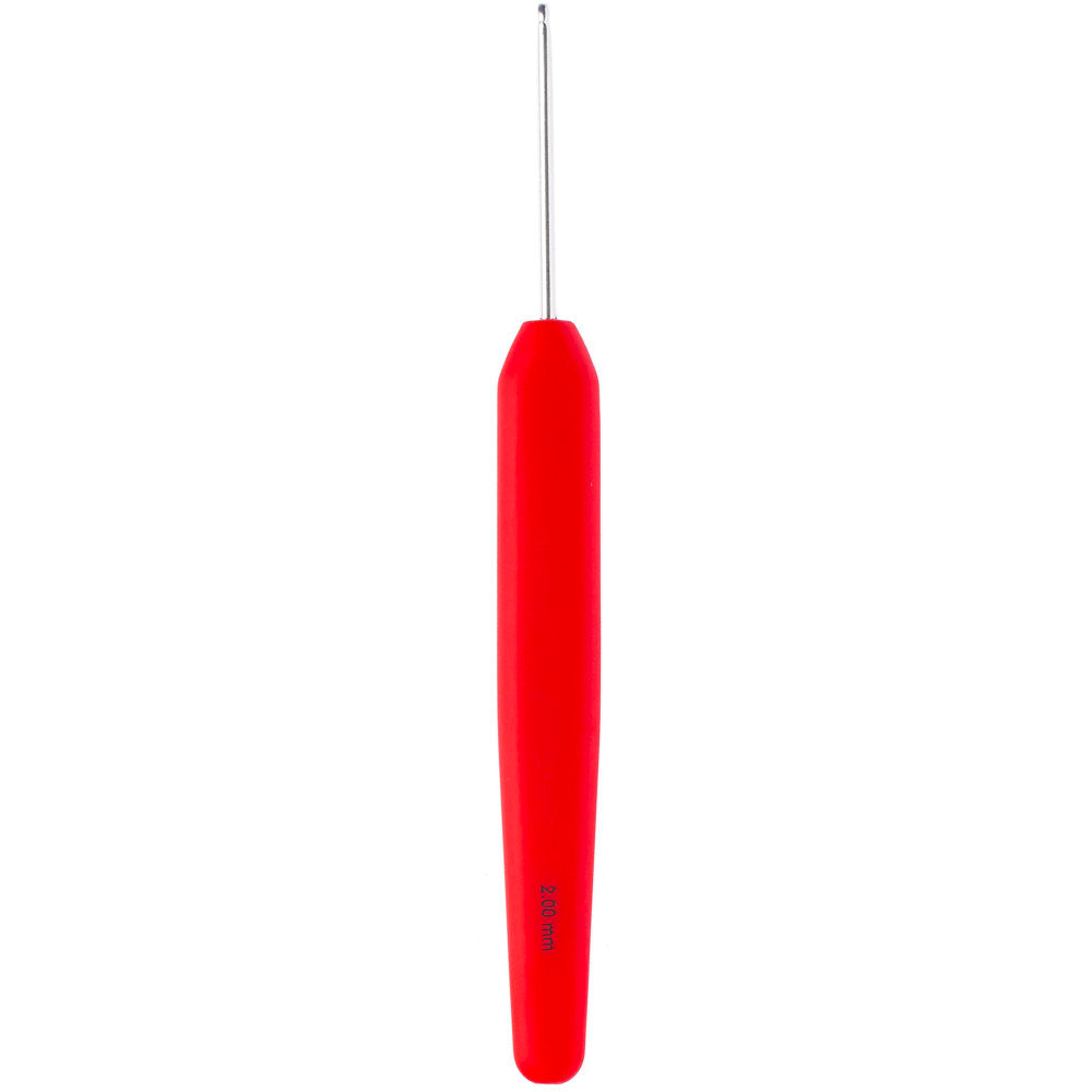 KnitPro Waves 2mm Red Soft Handle Crochet Hook - 30901