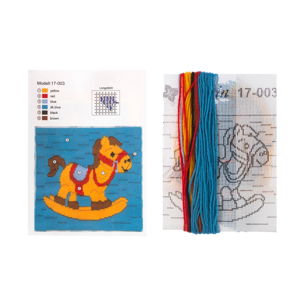 Duftin 15x15 cm Long Stitch Embroidery Kit, Horse - 17003- HU0347