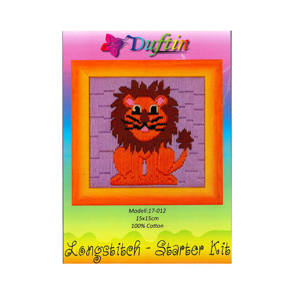 Duftin 15x15 cm Long stitch Embroidery kit, Lion - 17012- HU0350