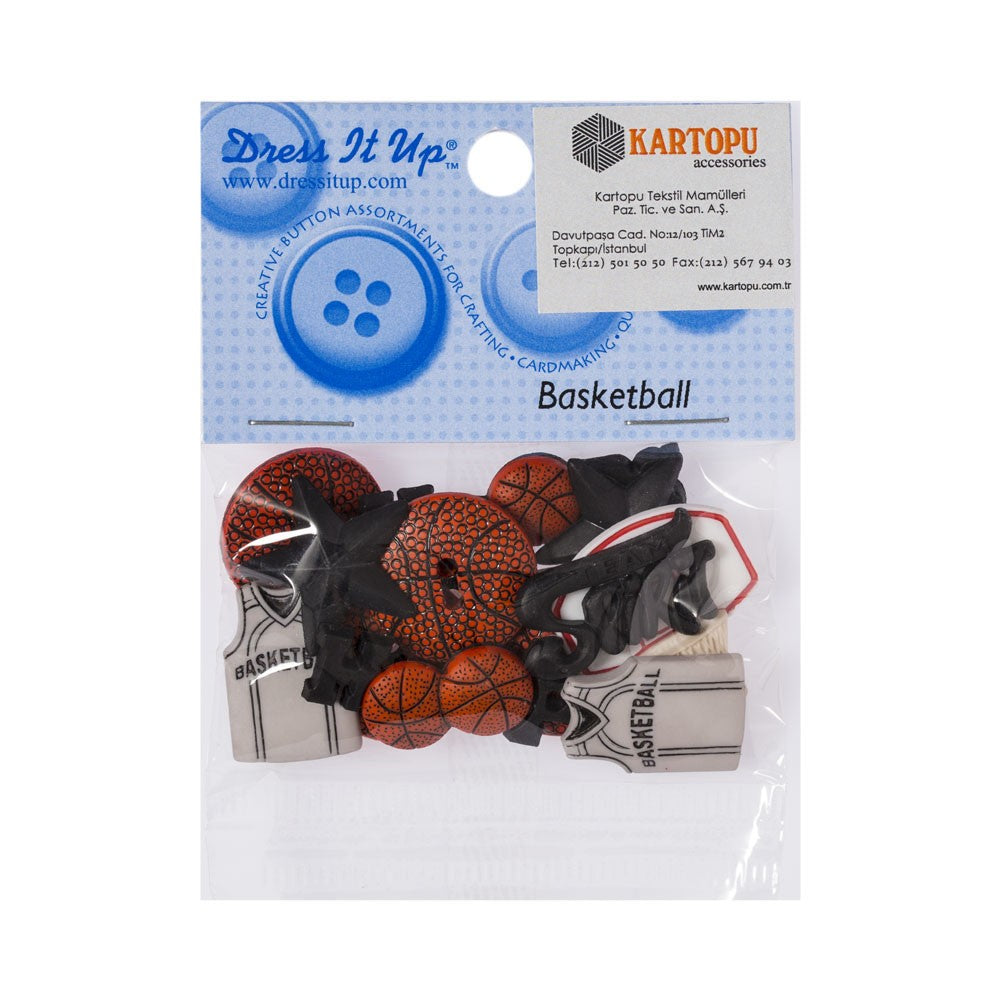 Dress It Up Creative Button Assortment, Basketball - 421