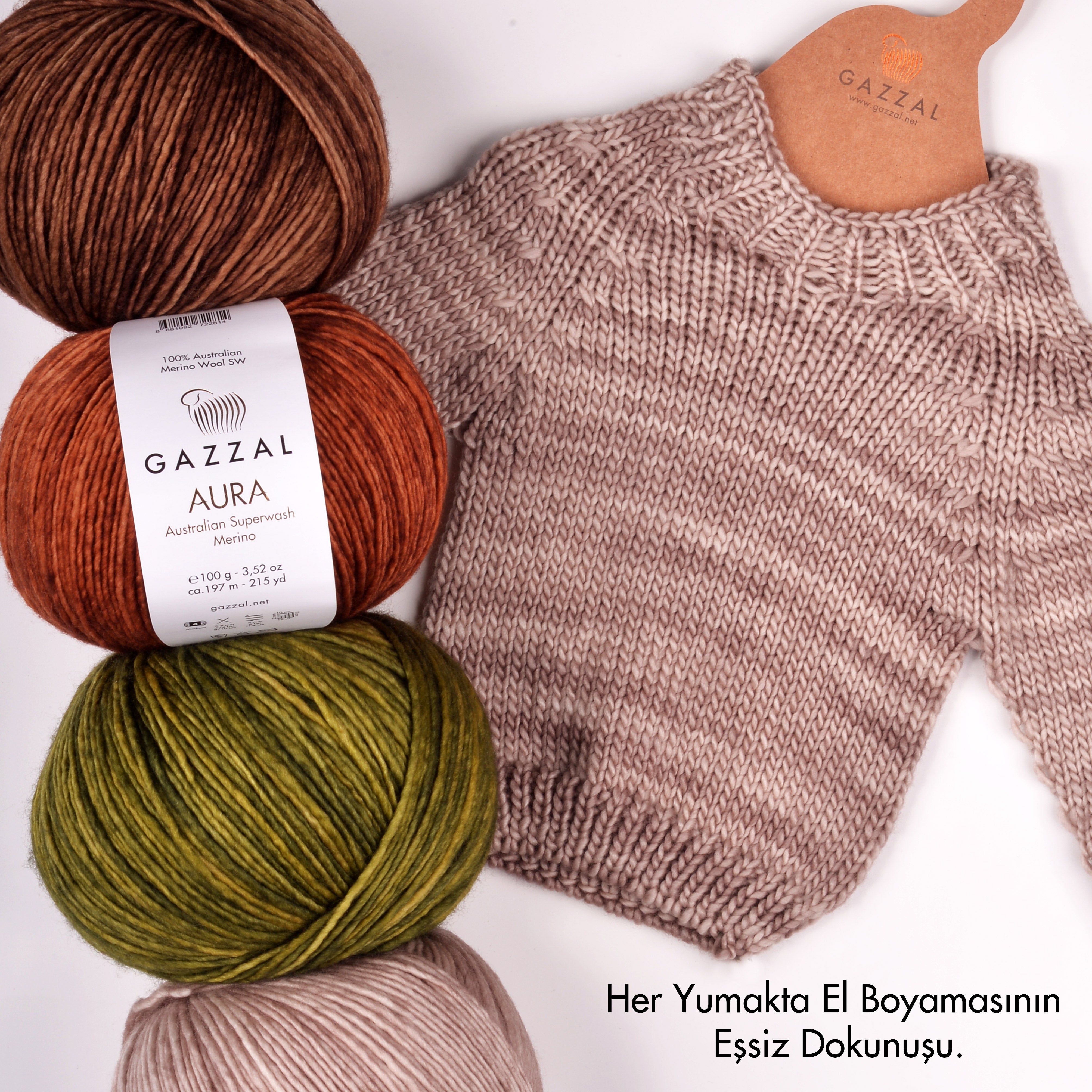 Gazzal Aura Hand Knitting Yarn - Blue – 167