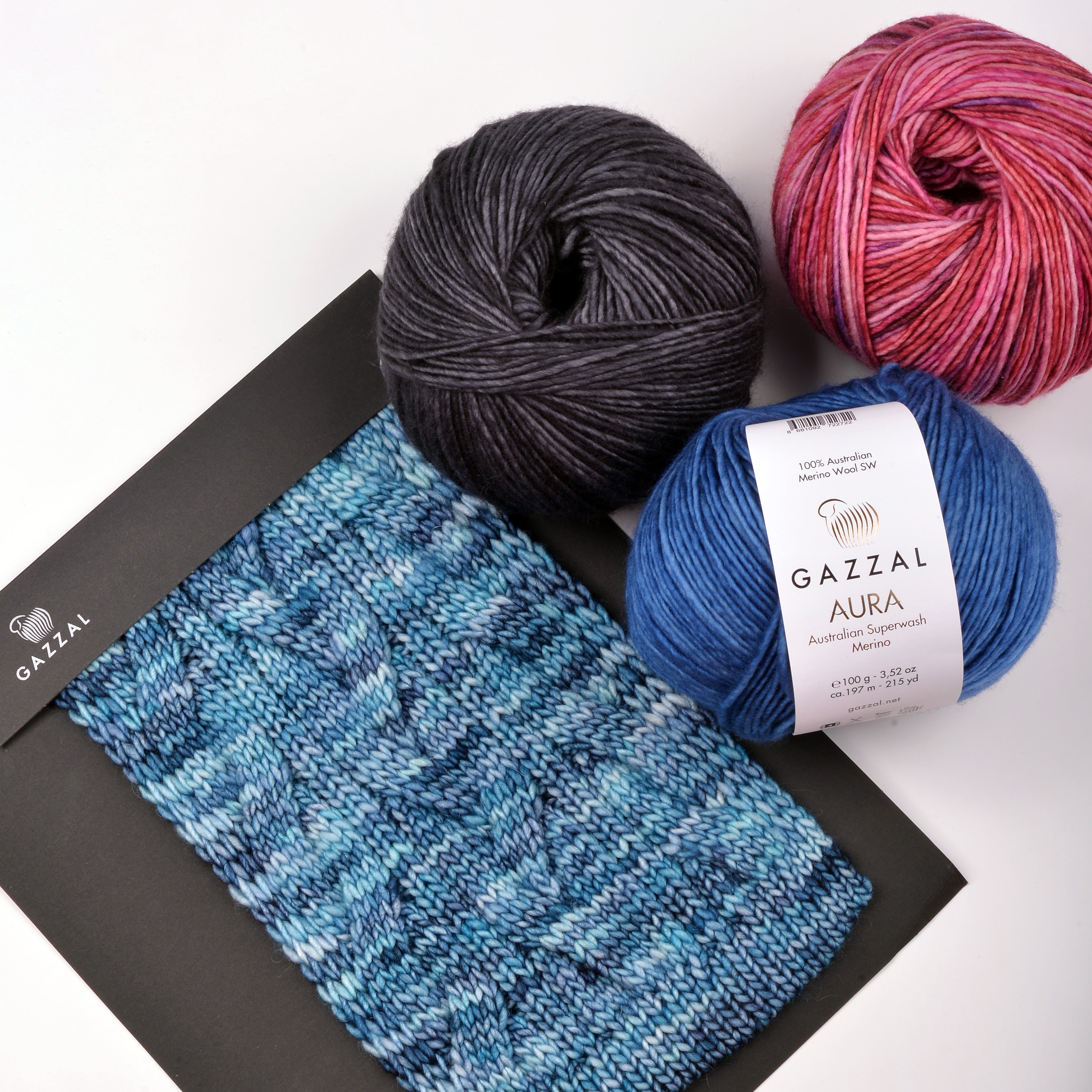 Gazzal Aura Hand Knitting Yarn - Black – 171