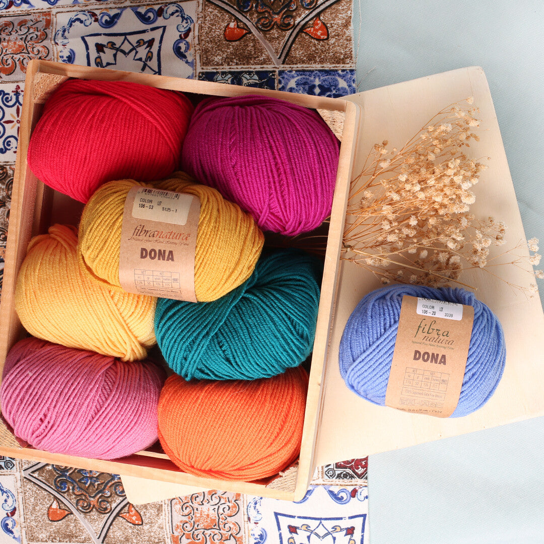 Fibra Natura Dona Knitting Yarn, Blue - 106-20