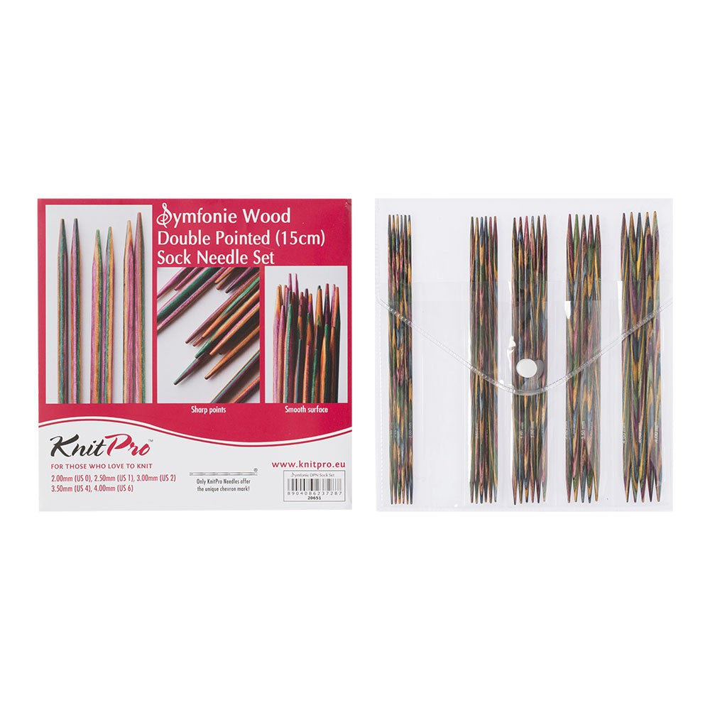 KnitPro Symfonie 15 cm Wood Double Pointed Sock Needle Set - 20651