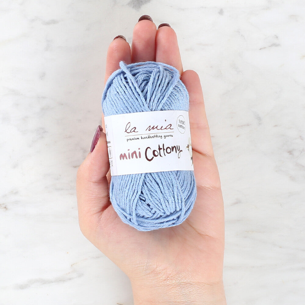 La Mia Mini Cottony 25 g Baby Yarn, Baby Blue - L014