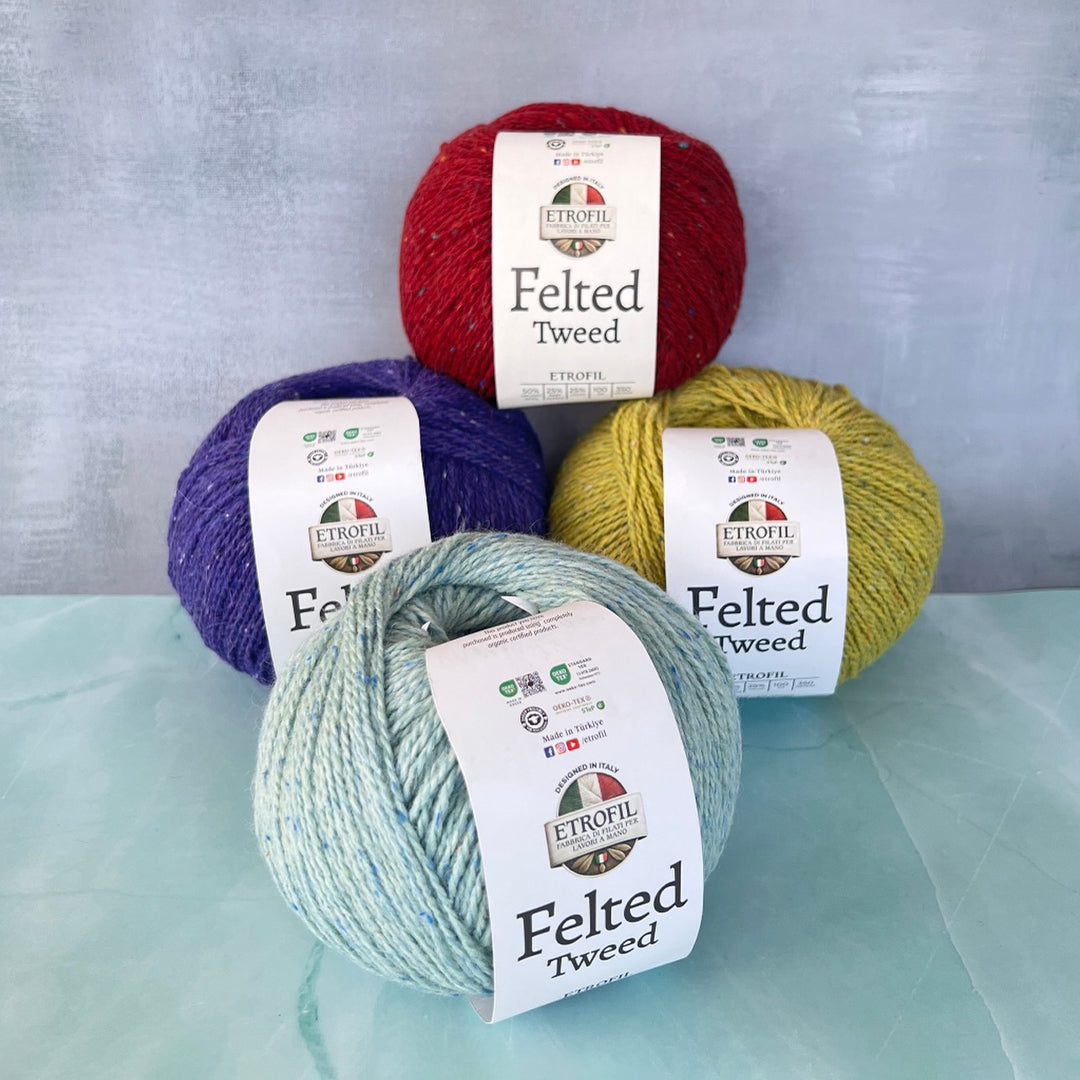 Etrofil Felted Tweed Hand Knitting Yarn , Cinnamon - 77181