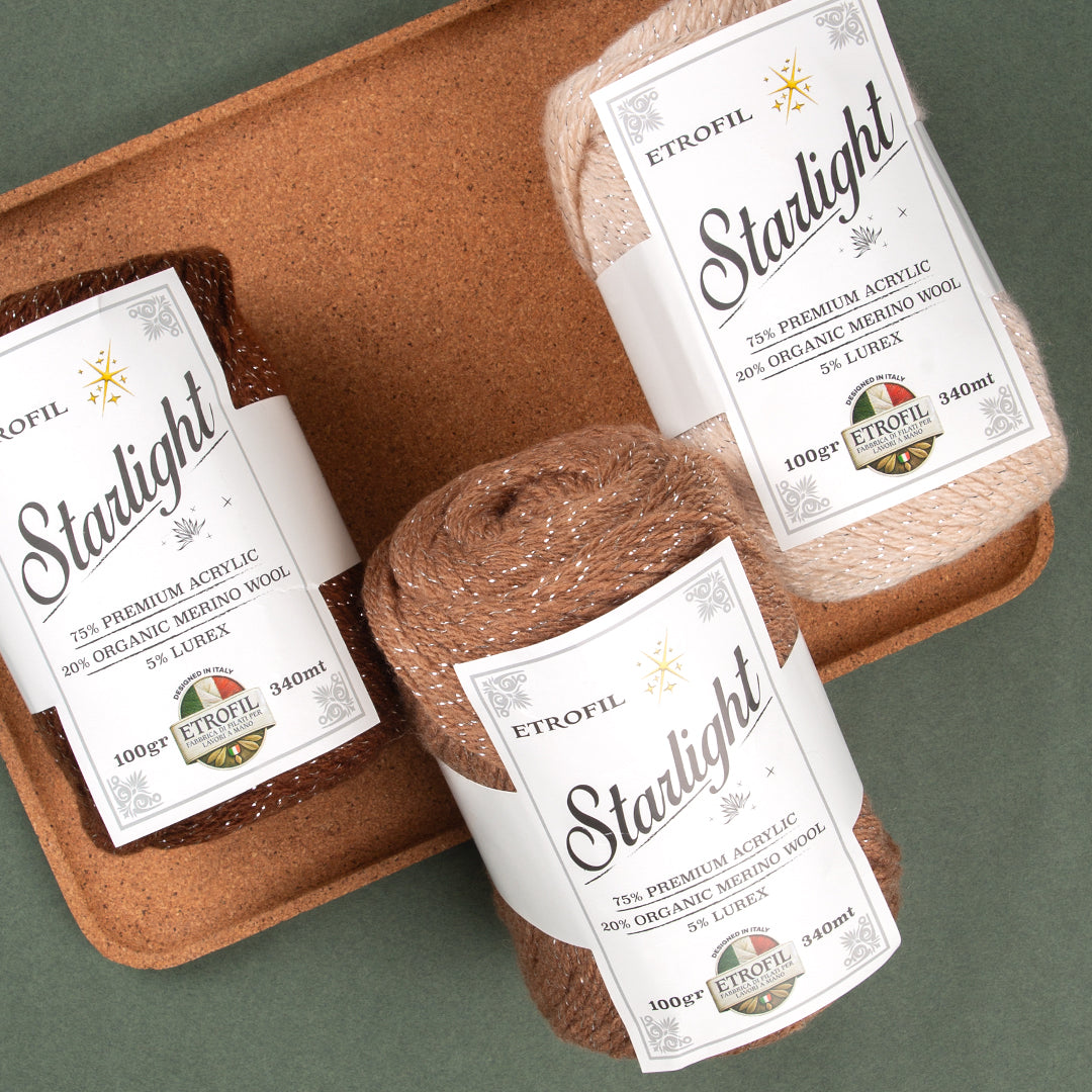 Etrofil Starlight Hand Knitting Yarn ,Brown 77179
