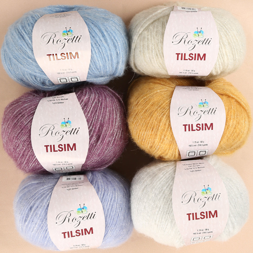 Rozetti Tılsım Glittery Hand Knitting Yarn Light Grey - 362-01