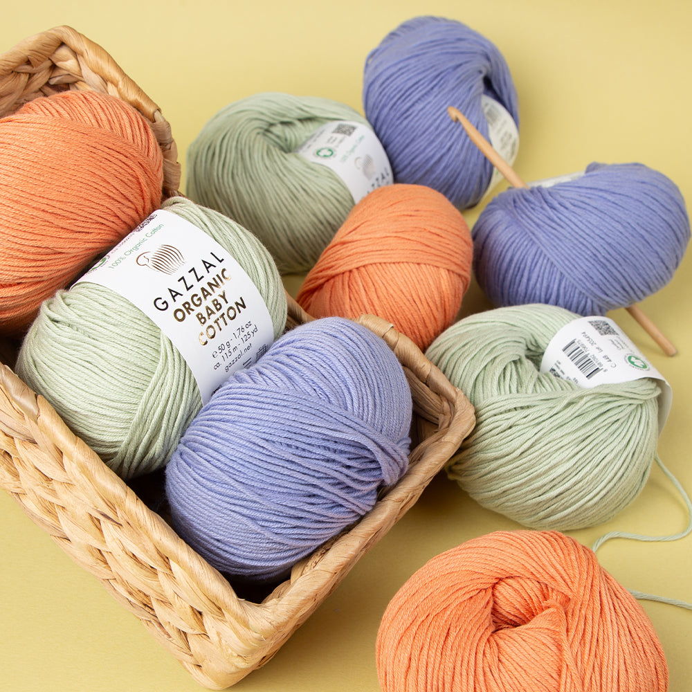 Gazzal Organic Baby Cotton Yarn , Pink  - 454