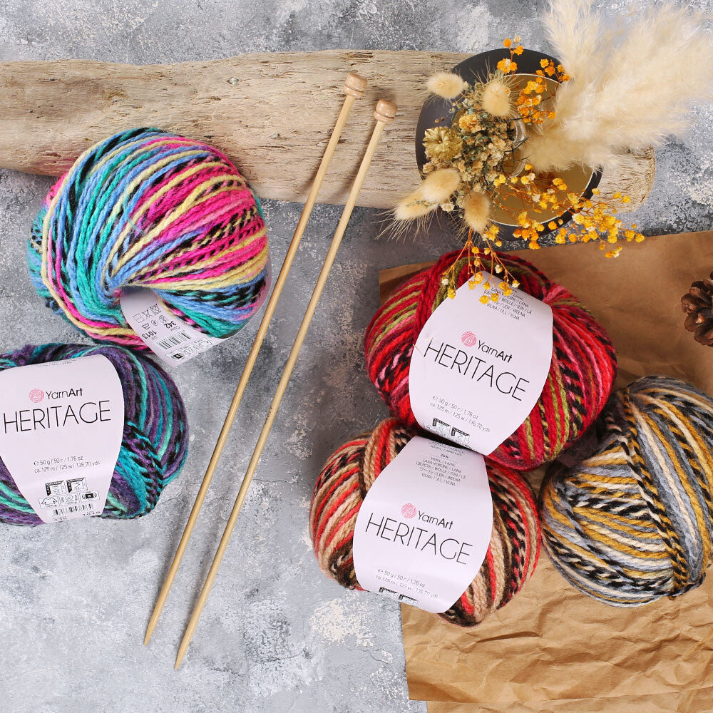 Yarnart Heritage Knitting Yarn - Variegated- 338