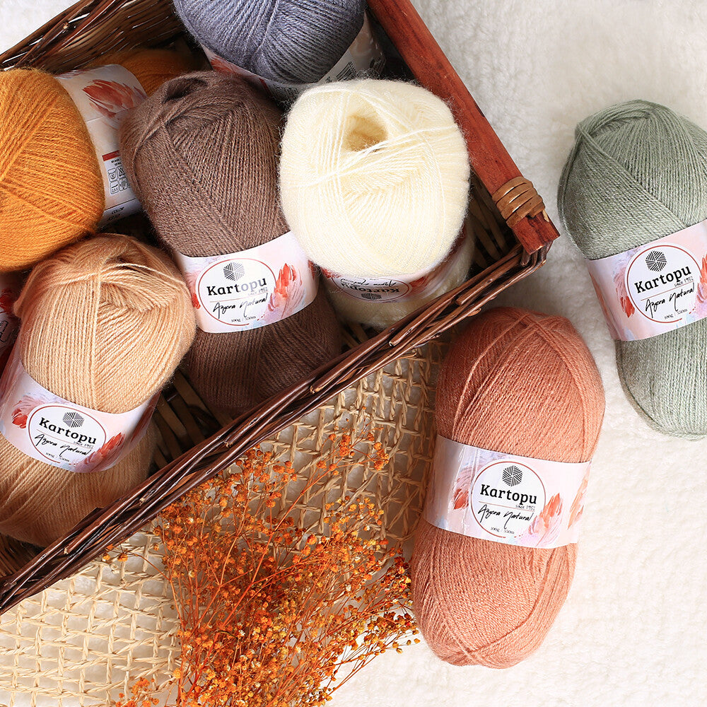 Kartopu Angora Natural Knitting Yarn,Cream - K013