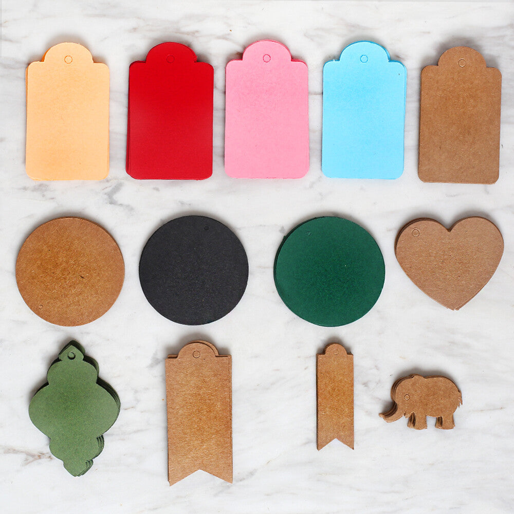Loren 10 pcs Round Shaped Tag and Clip-On Tag Thread, Green